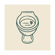Icon of a blocked toilet pan with high water level for blocked toilet swindon callers