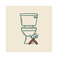 Icon of a new toilet pan with a wrench for toilet installation swindon callers